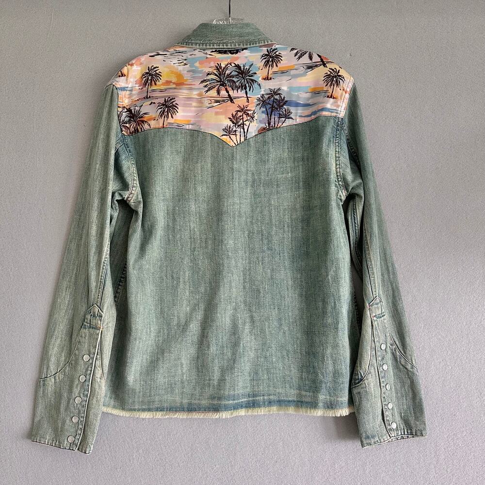 Le Superbe Surf Cowboy Pearl Button Western Shirt Sun Faded Denim Revolve Sz 8 - Picture 6 of 12